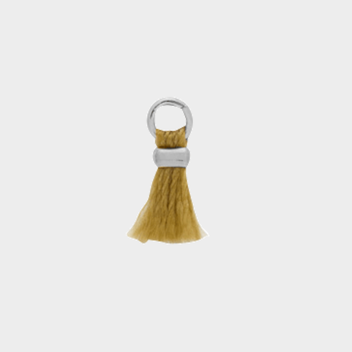 Mini pompon argent massif Jaune moutarde