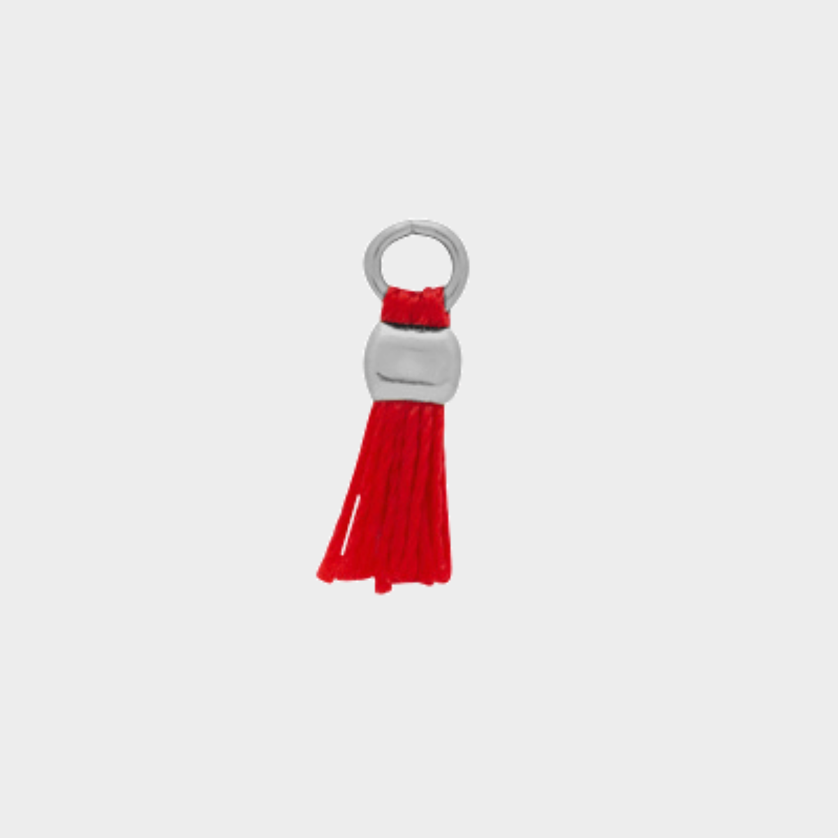 Mini pompon argent massif Rouge