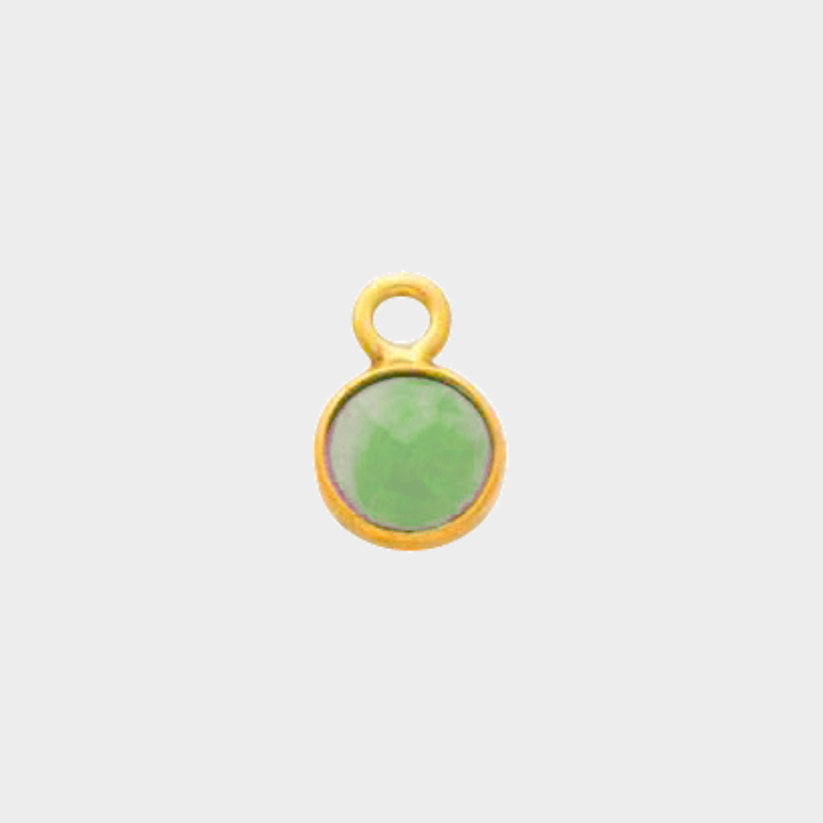 Pierre ronde sertie 0,7cm facettée plaqué or Agate verte