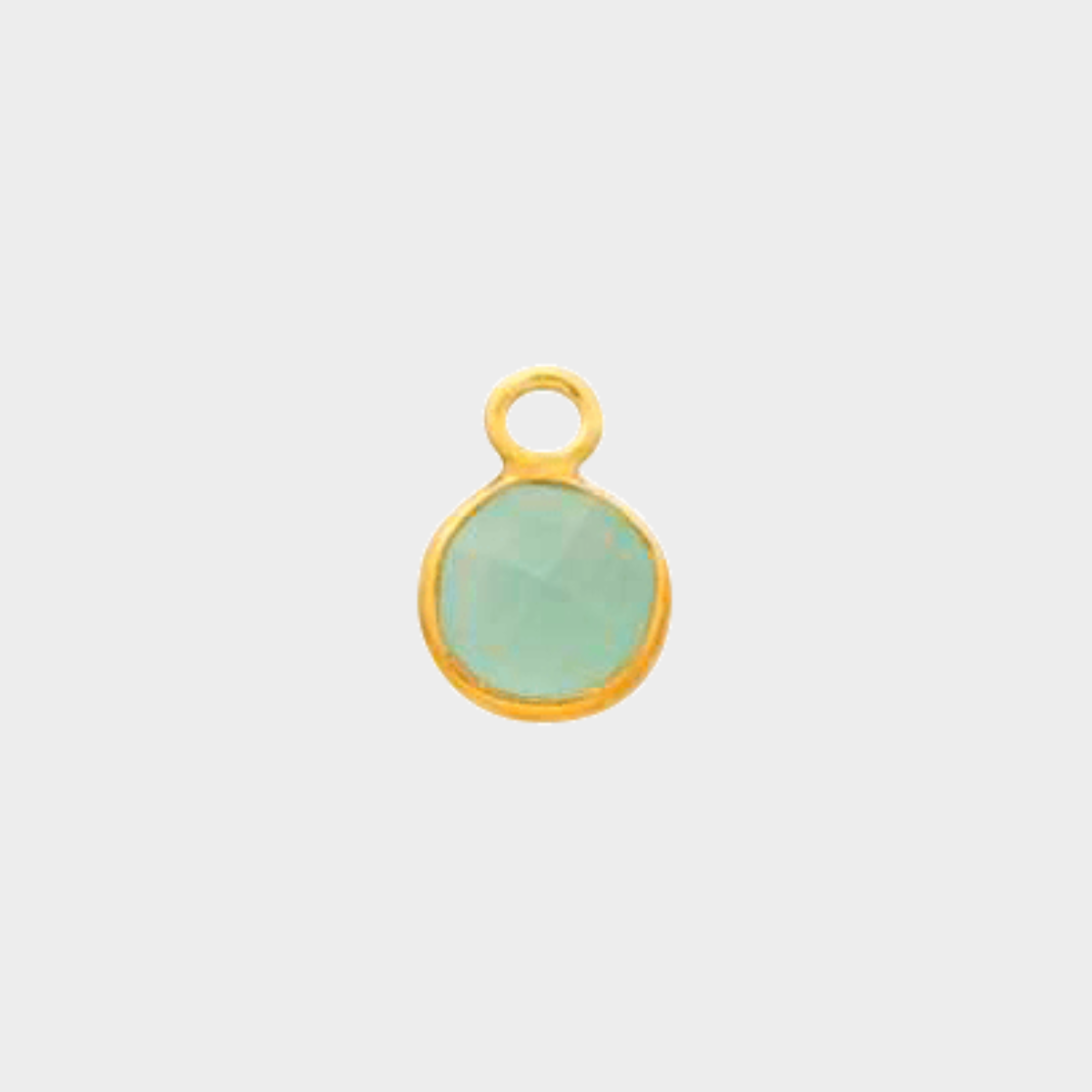 Pierre ronde sertie 0,7cm facettée plaqué or Apatite