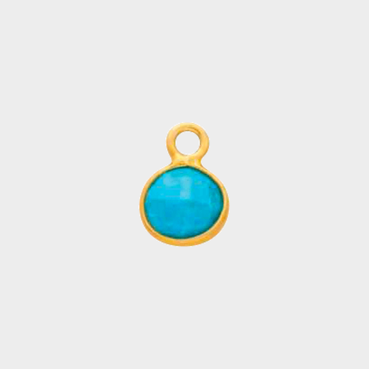 Pierre ronde sertie 0,7cm facettée plaqué or Turquoise