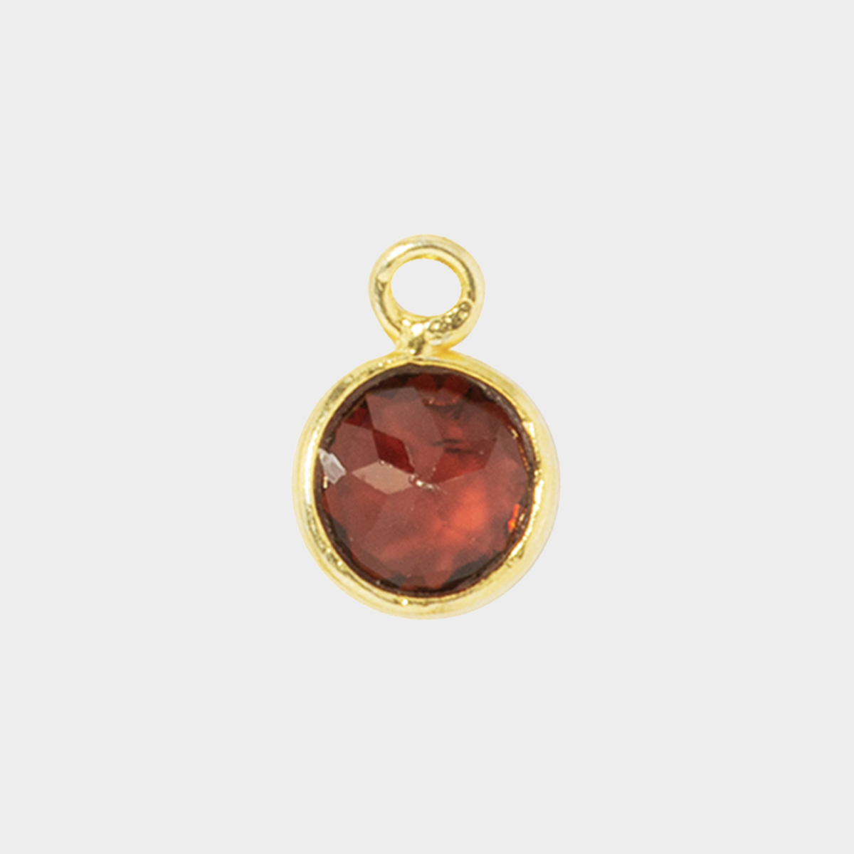 Pierre de naissance plaqué or 0,7 cm Grenat - Janvier