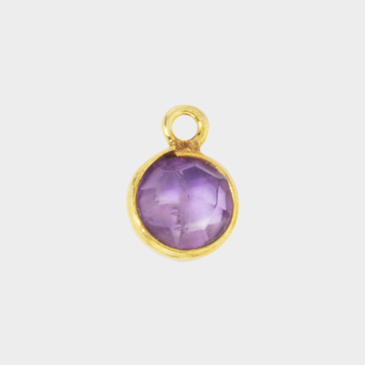 Pierre de naissance plaqué or 0,7 cm Améthyste - Février