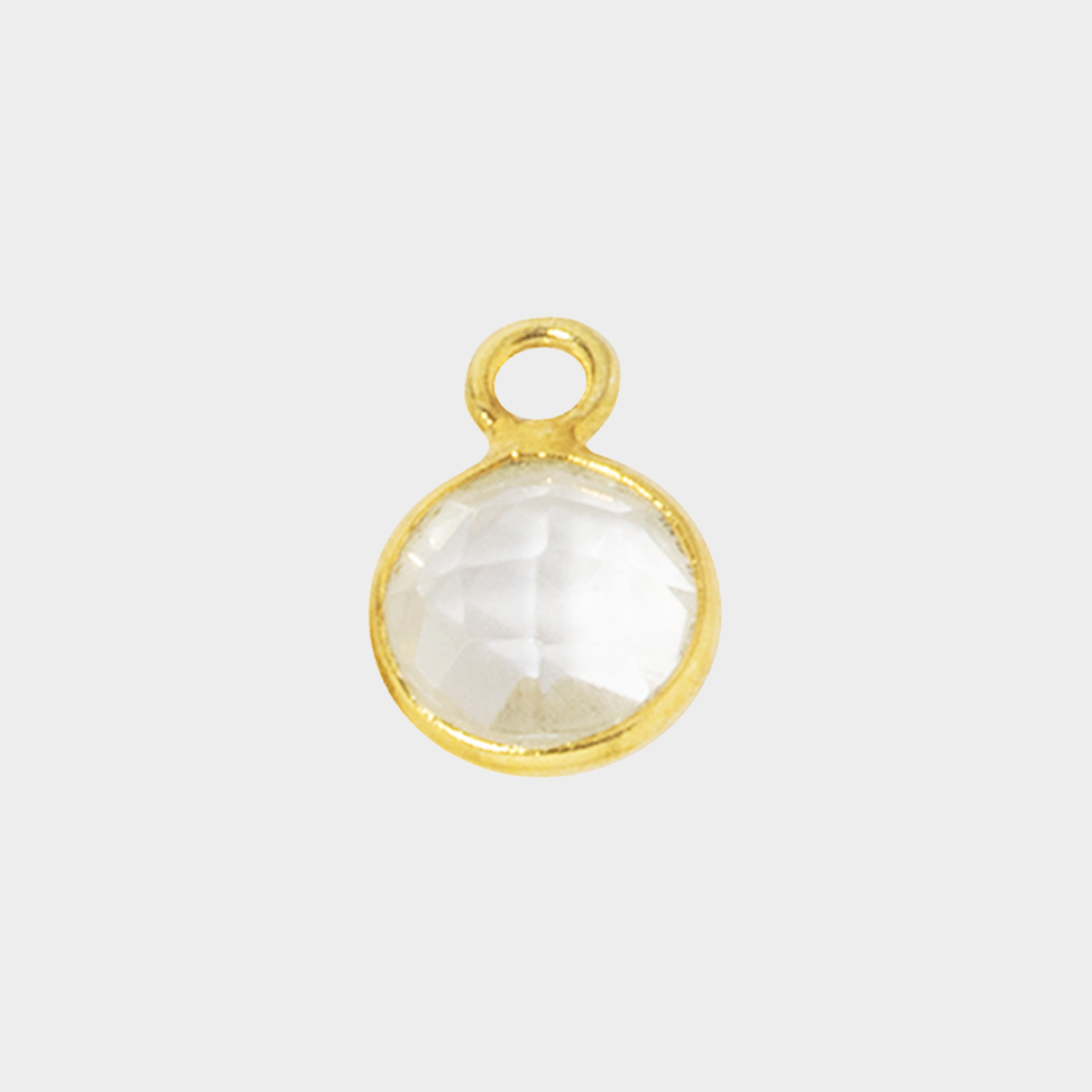 Pierre de naissance plaqué or 0,7 cm Cristal de roche - Avril
