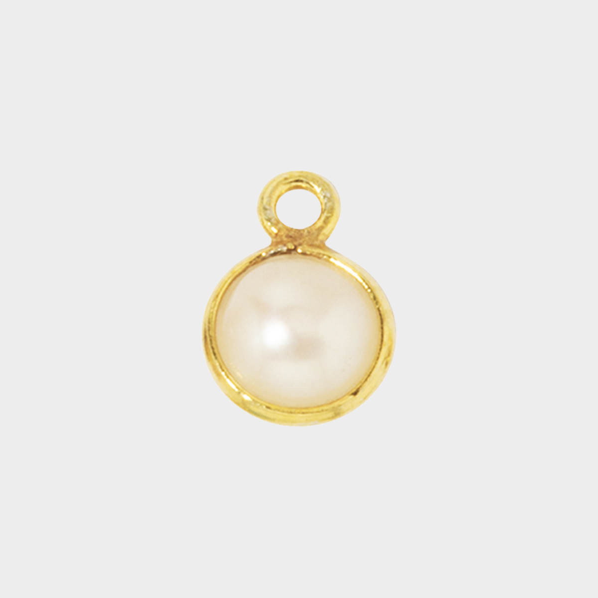 Pierre de naissance plaqué or 0,7 cm Nacre - Juin