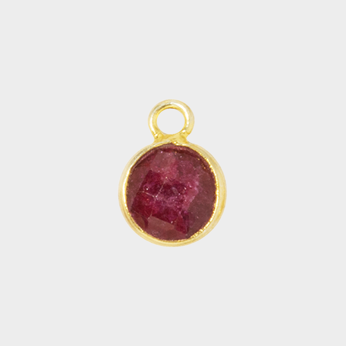 Pierre de naissance plaqué or 0,7 cm Rubis - Juillet
