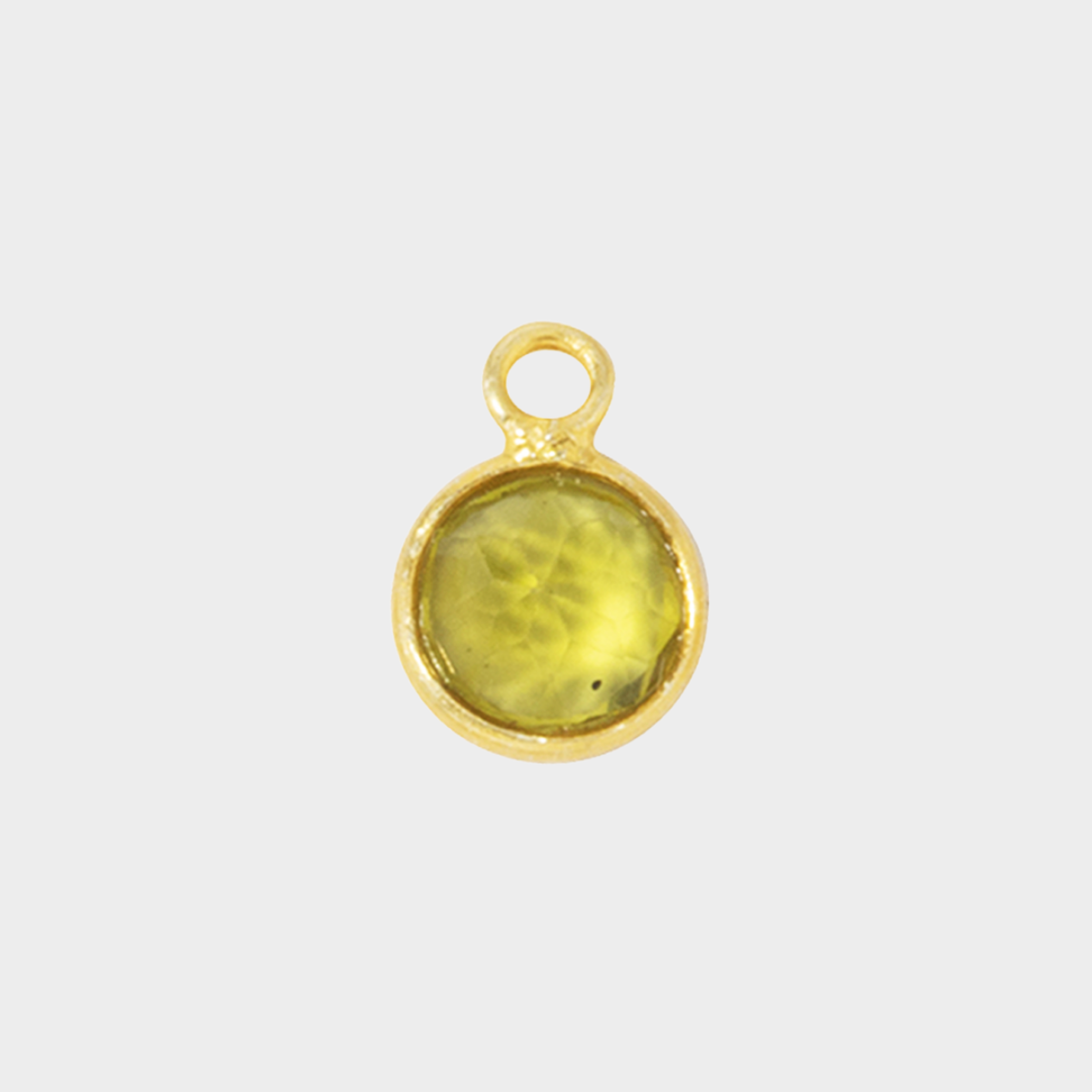 Pierre de naissance plaqué or 0,7 cm Péridot - Août