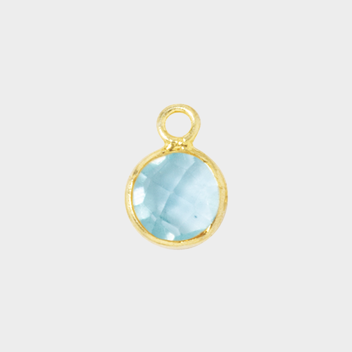 Pierre de naissance plaqué or 0,7 cm Topaze bleue - Décembre