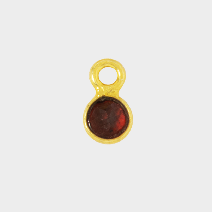 Pierre de naissance argent massif 0,5 cm Grenat - Janvier