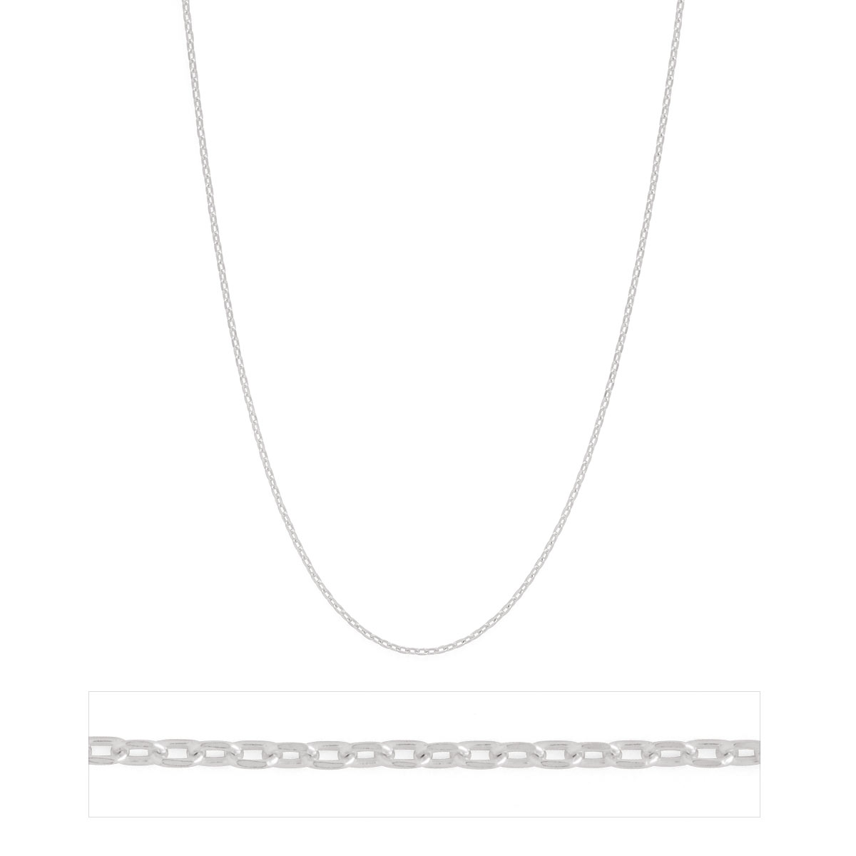 Chaîne maille forçat fine argent massif 90 cm