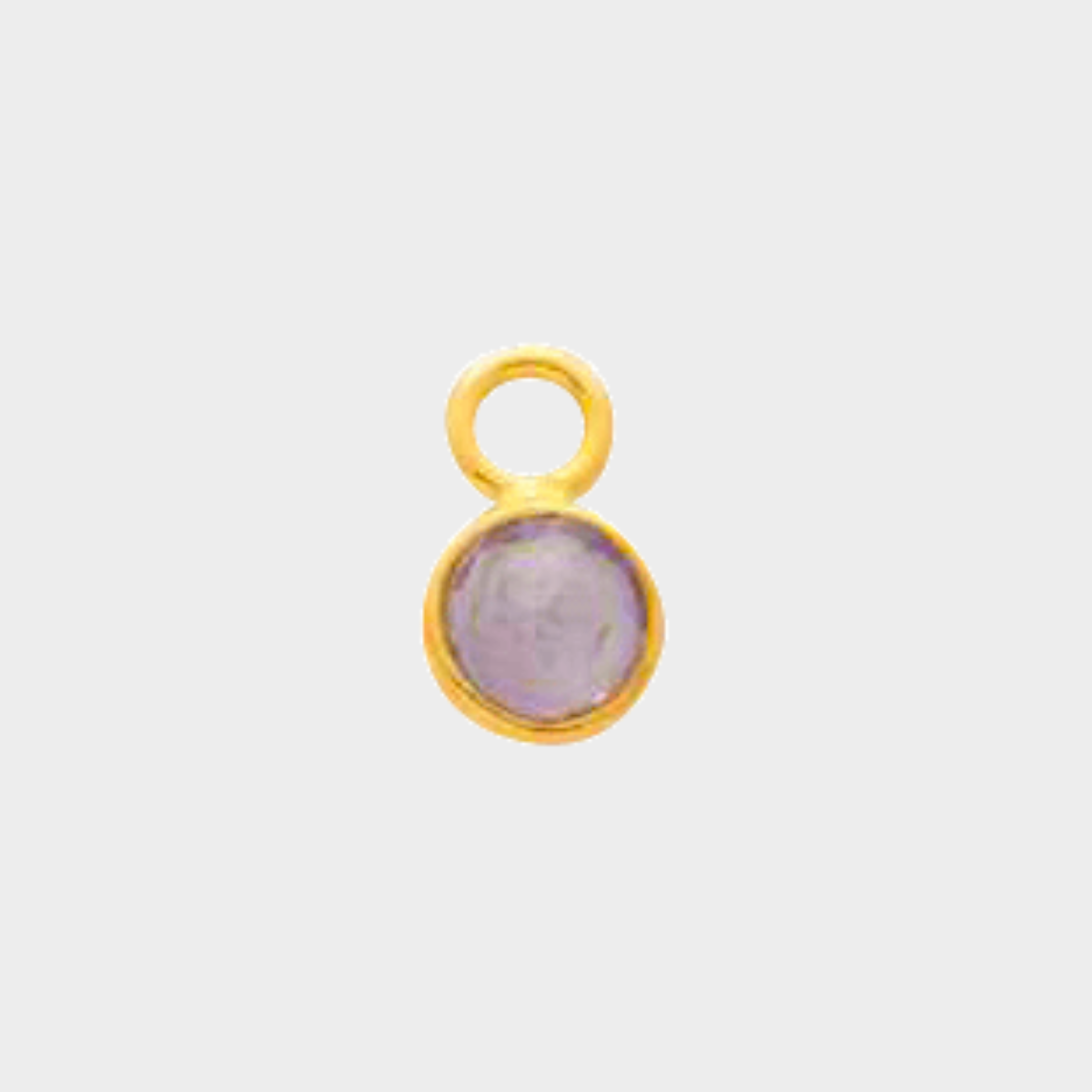 Pierre de naissance plaqué or 0,5 cm mini Améthyste - Février