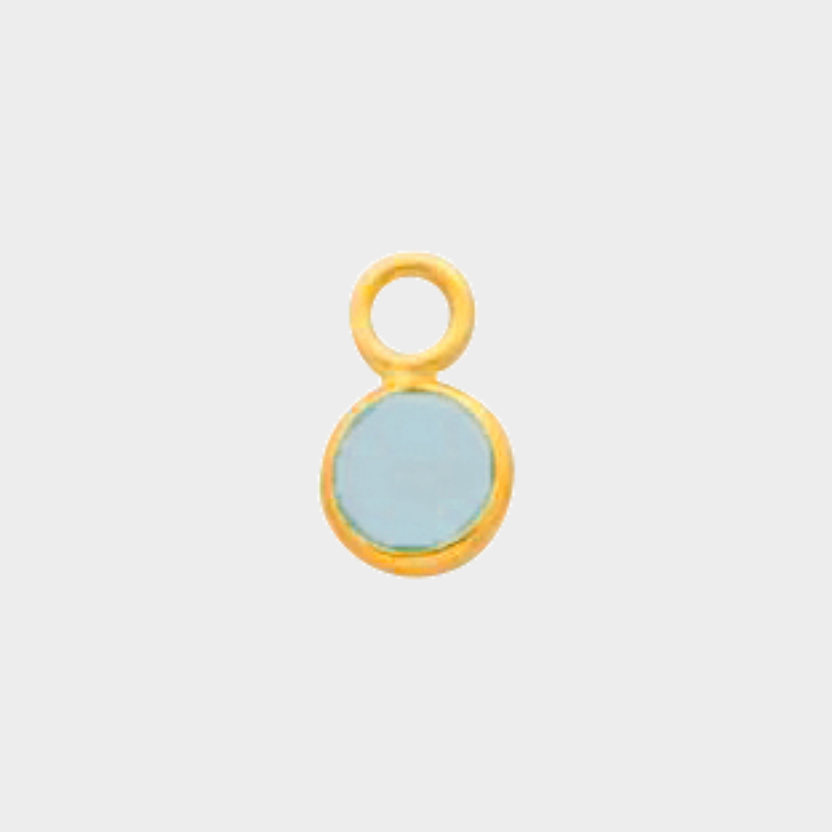 Pierre de naissance laqué or 0,5 cm Calcédoine Bleue - Mars