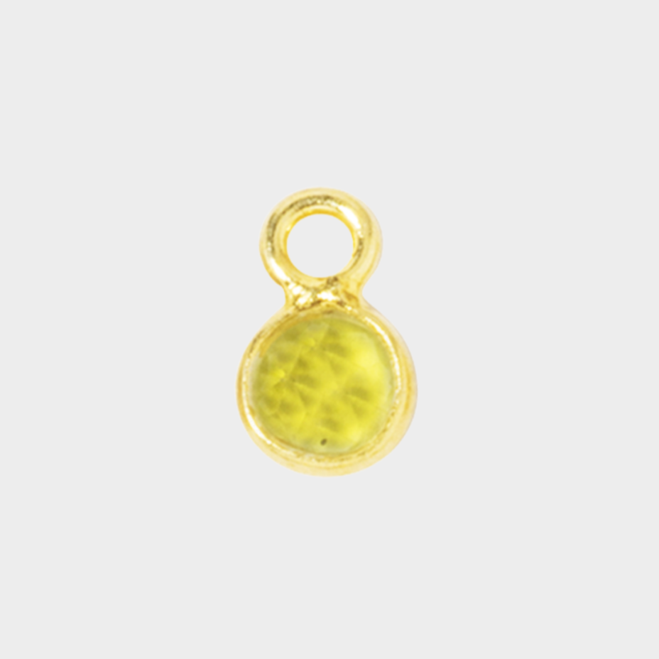 Pierre de naissance plaqué or 0,5 cm Péridot - Août