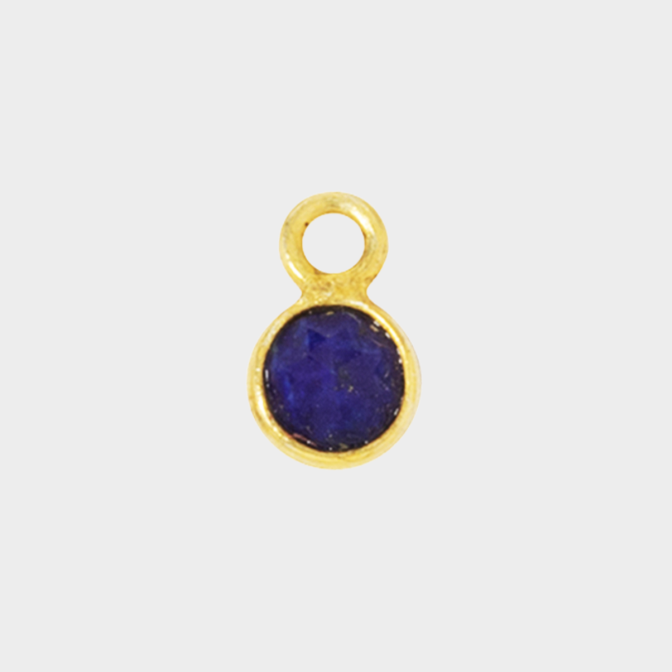 Pierre de naissance plaqué or 0,5 cm Lapis Lazuli - Septembre