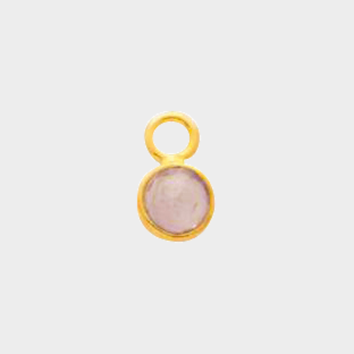 Pierre de naissance plaqué or 0,5 cm Quartz rose - Octobre