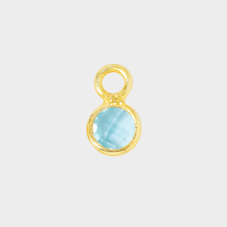 Pierre de naissance plaqué or 0,5 cm Topaze bleue - Décembre