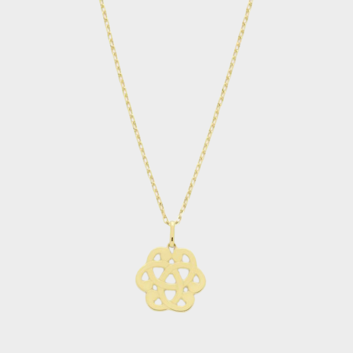 Collier pendentif arabesque sur chaîne forçat plaqué or