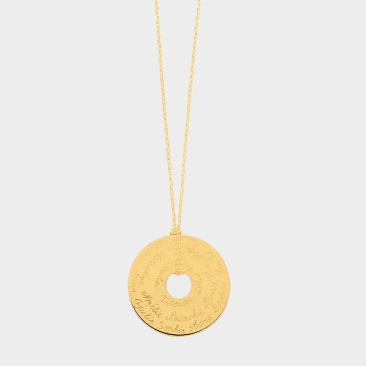 Collier grande cible sur chaîne forçat plaqué or
