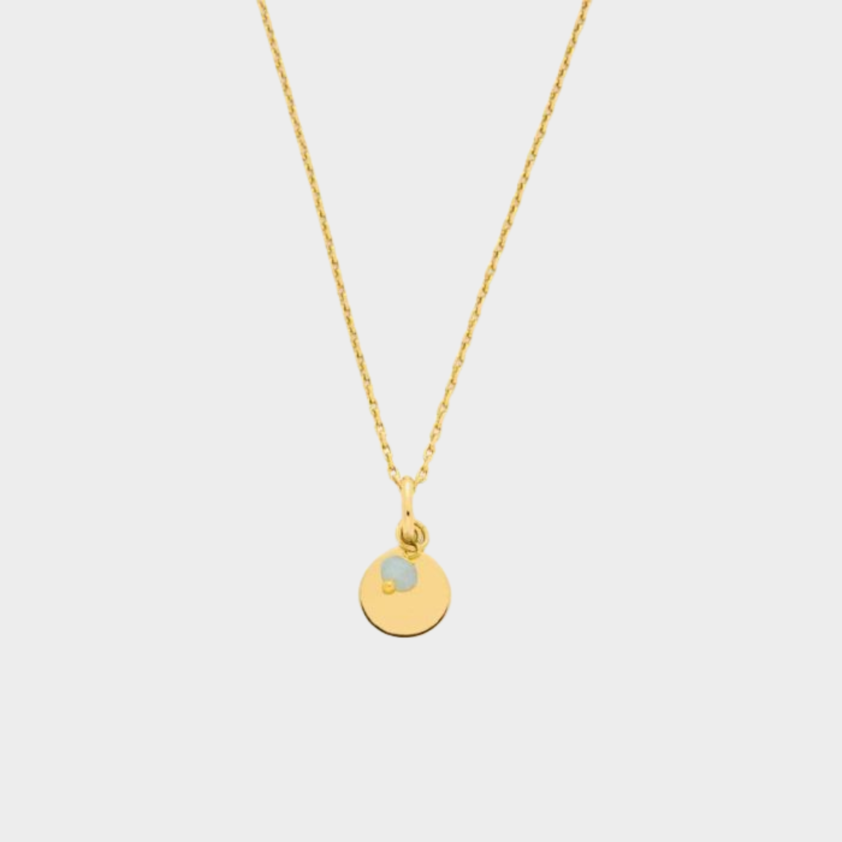 Collier 1 mini breloque et pierres semi-précieuses plaqué or