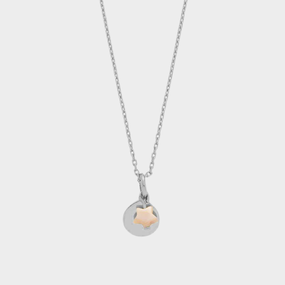 Collier mini rond et mini étoile en nacre argent
