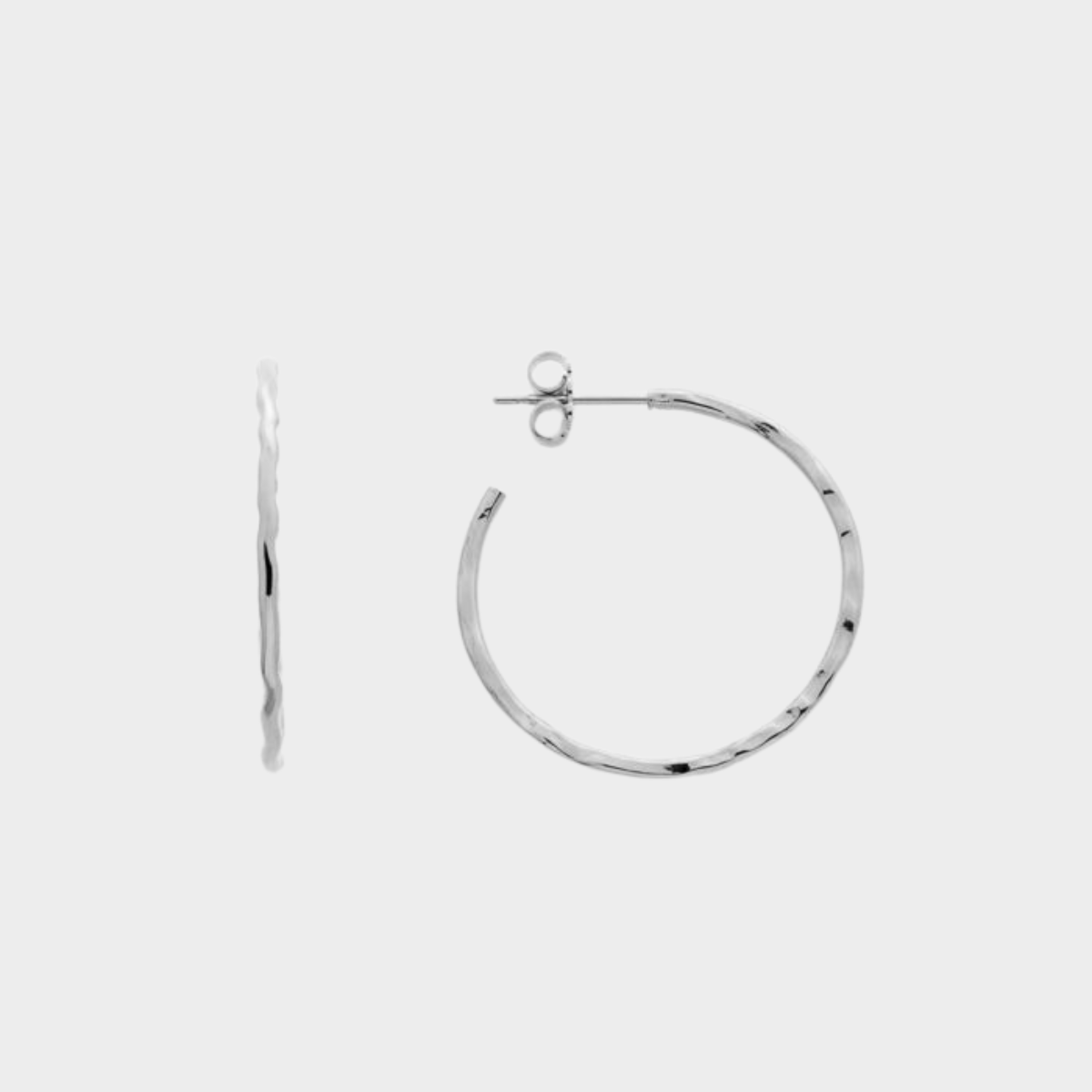 Créoles martelées argent 2,8 cm
