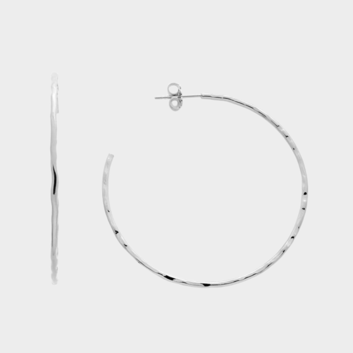 Créoles martelées argent 4,8 cm