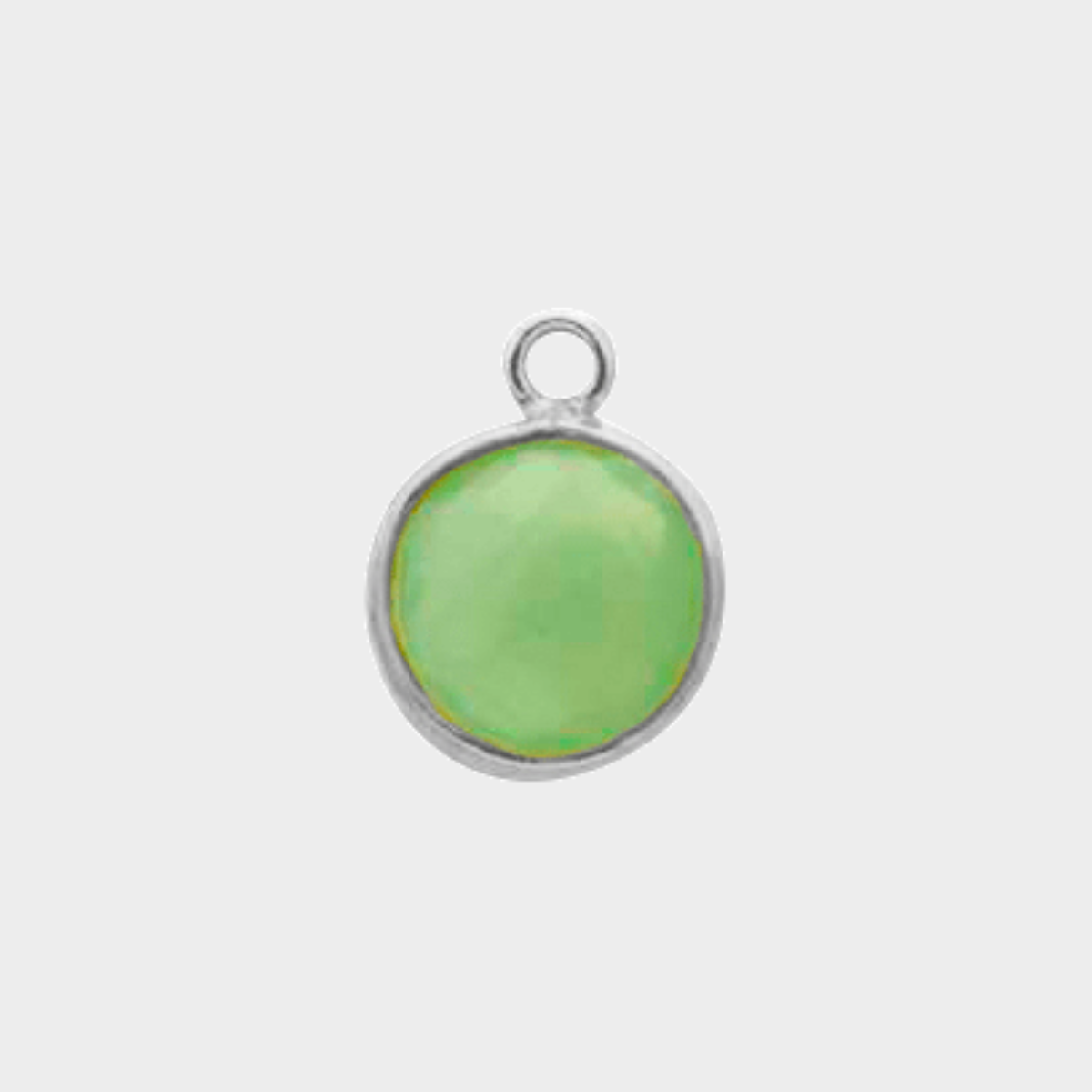 Pierre ronde sertie 1 cm facettée argent massif Agate verte