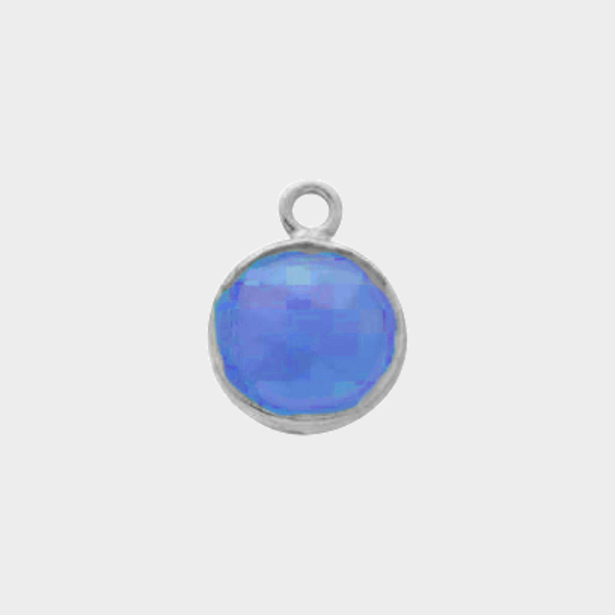 Pierre de naissance argent massif 1 cm Calcédoine bleue - Mars
