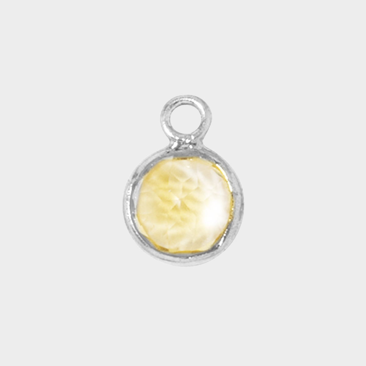 Pierre de naissance argent massif 0,7 cm Citrine - Novembre