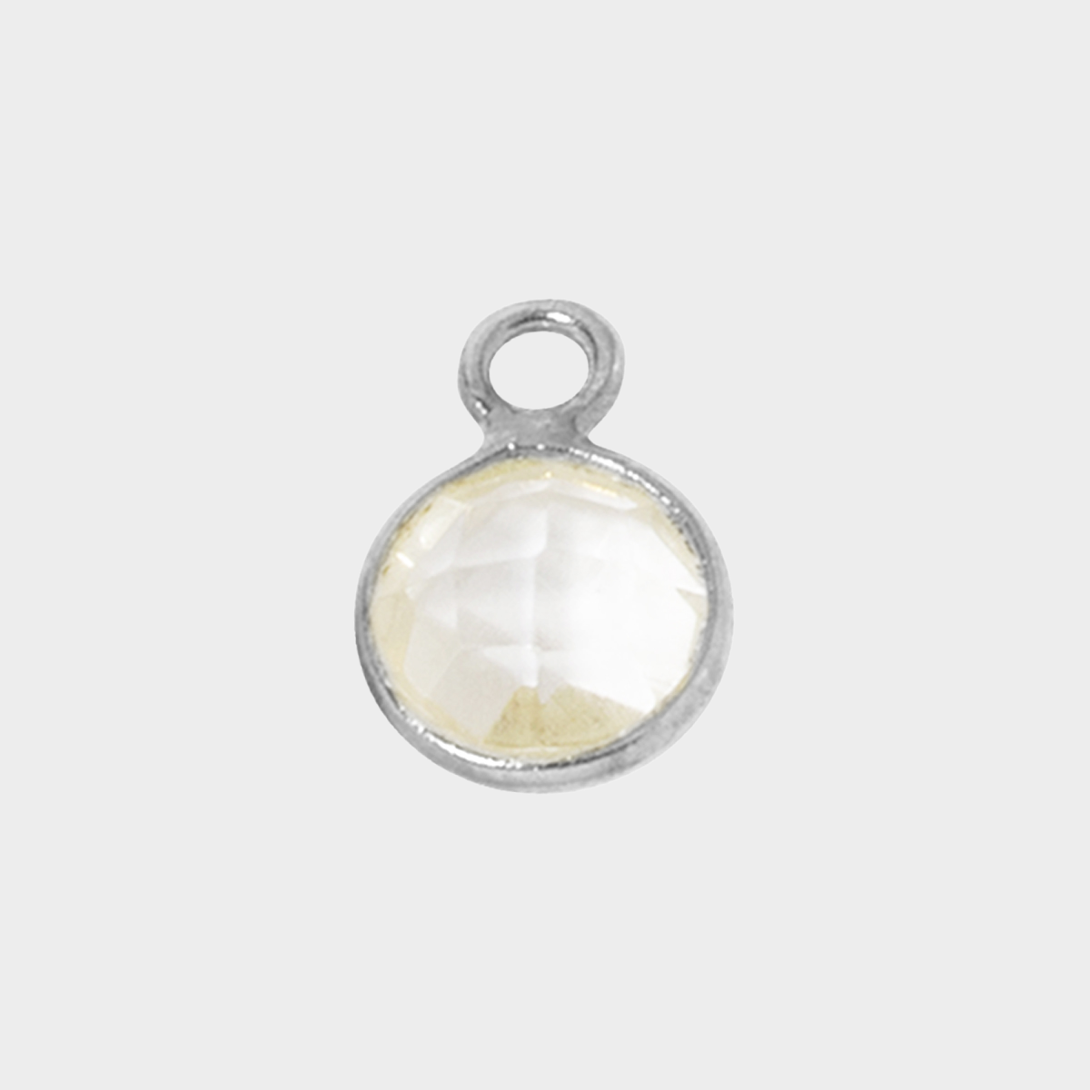 Pierre de naissance argent massif 0,7cm Cristal de roche - Avril