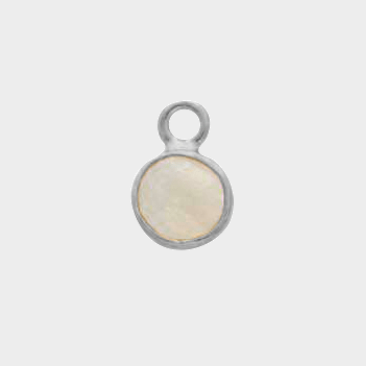 Pierre ronde sertie 0,7cm facettée argent massif Pierre de lune