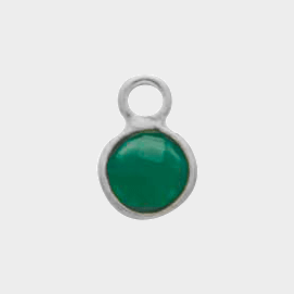 Pierre de naissance argent massif 0,7 cm Émeraude - Mai