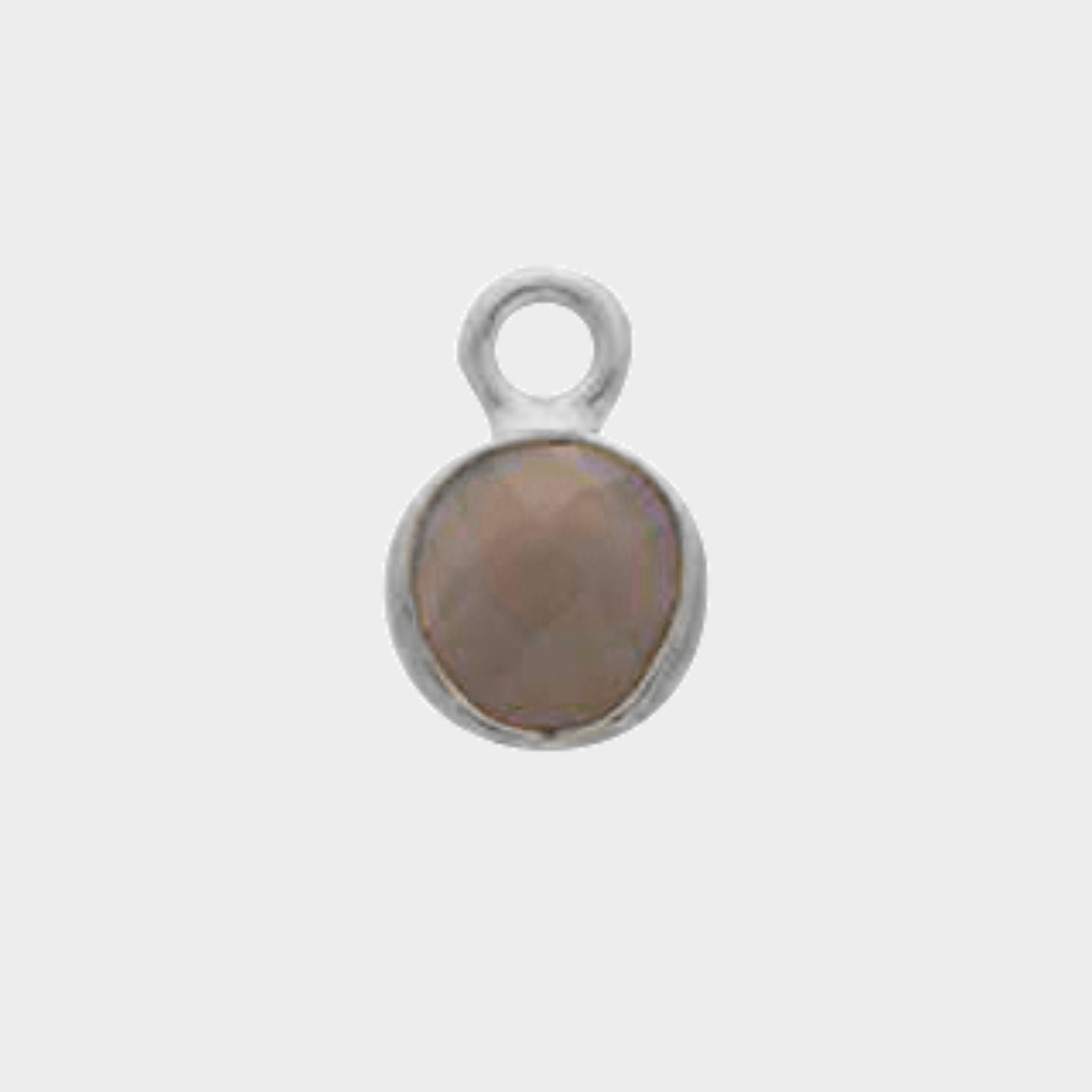 Pierre ronde sertie 0,7cm facettée argent massif Agate Grise