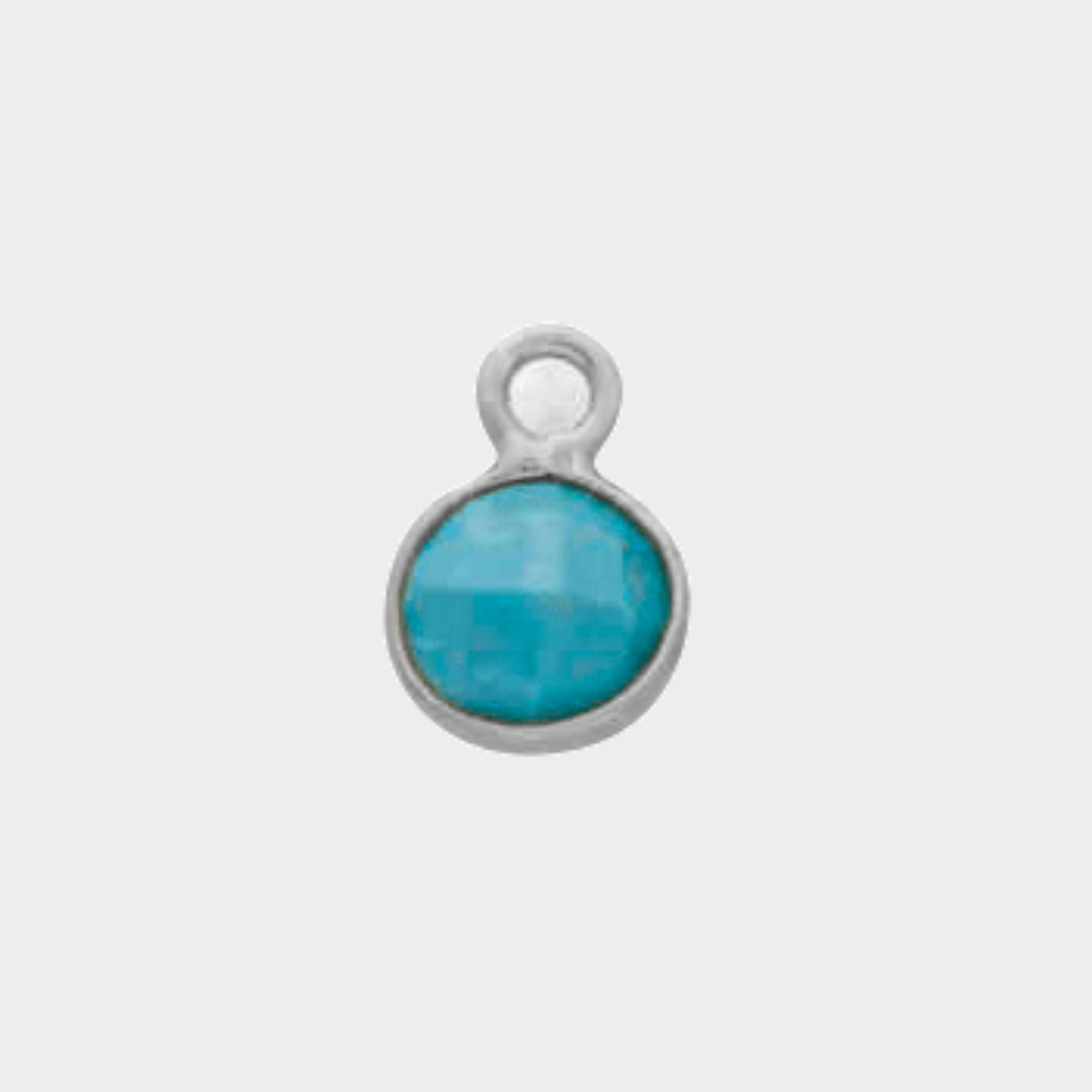 Pierre ronde sertie 0,7cm facettée argent massif Turquoise