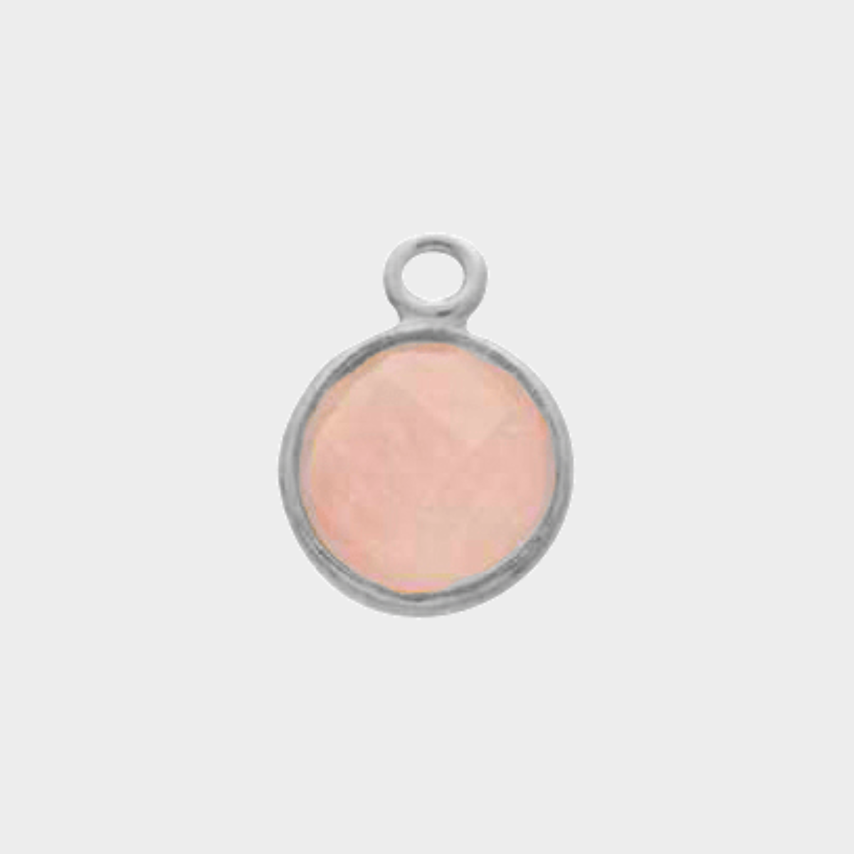 Pierre de naissance argent massif 1 cm Quartz rose - Octobre
