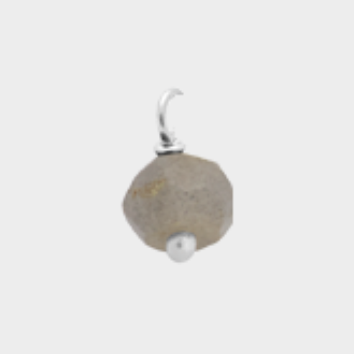 Pierre suspendue Argent massif Agate grise