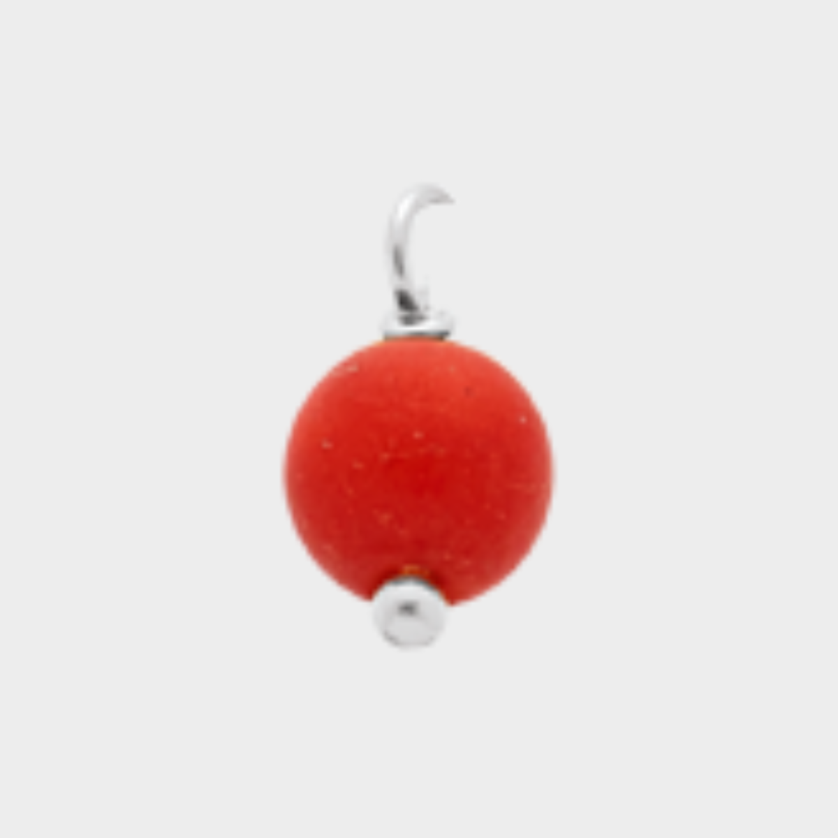 Pierre suspendue Argent massif Bambou corail