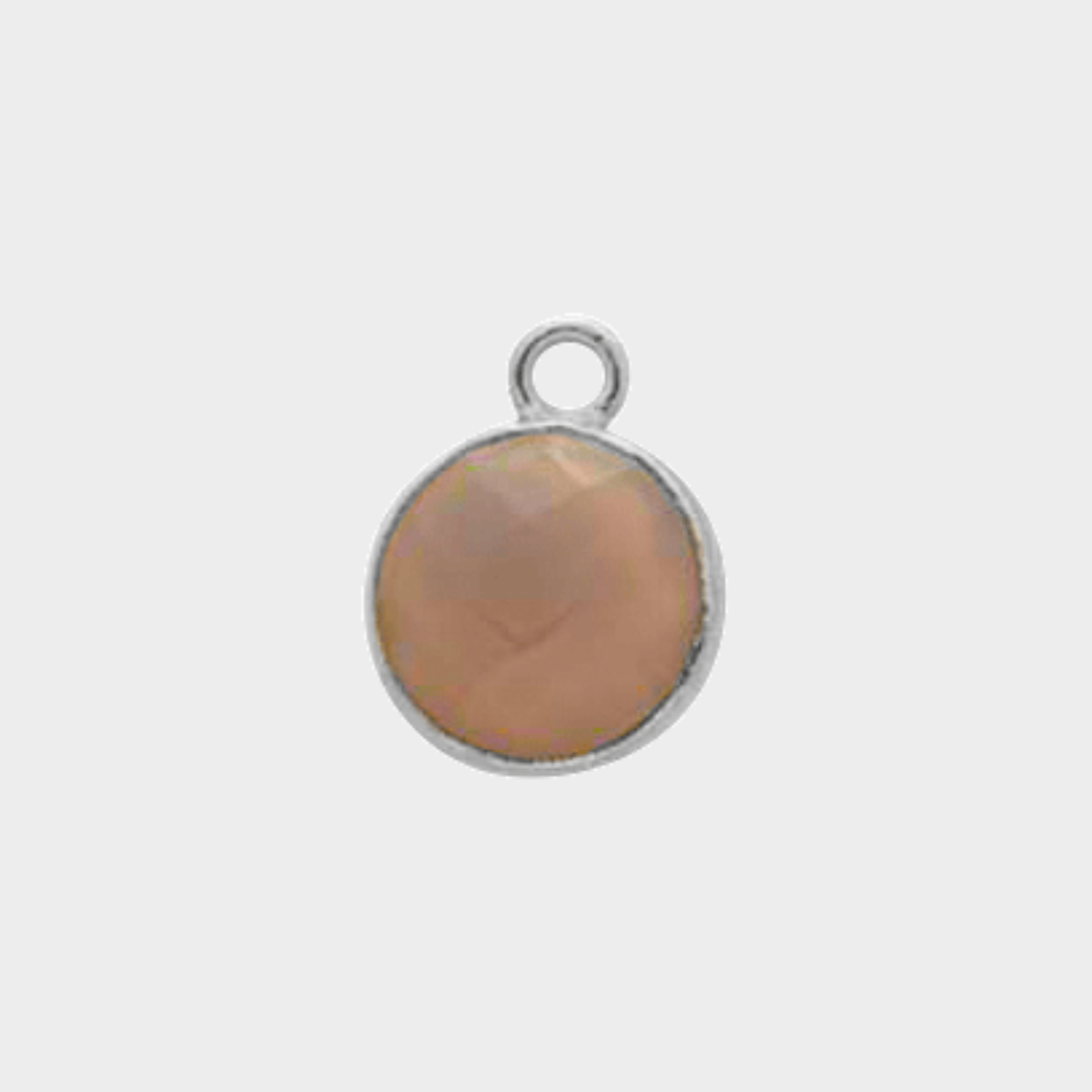 Pierre ronde sertie 1 cm facettée argent massif Agate Grise