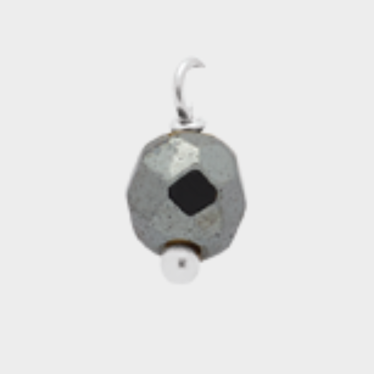 Pierre suspendue Argent massif Hématite