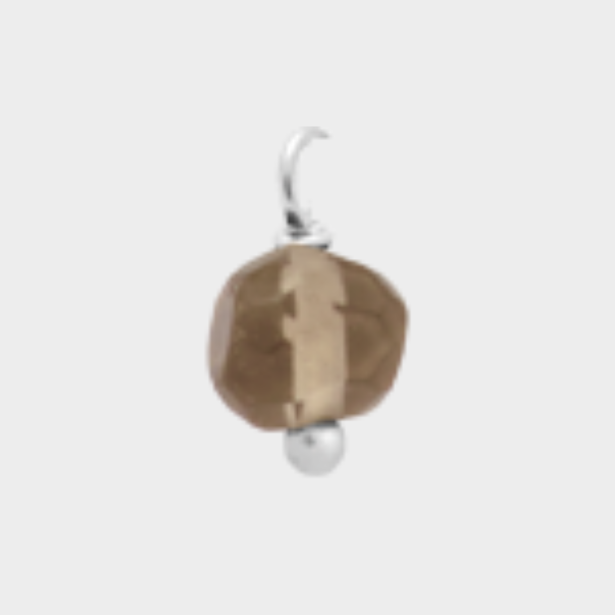 Pierre suspendue Argent massif Quartz fumé