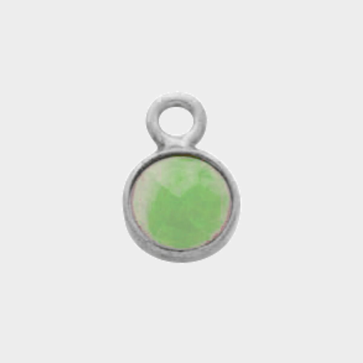 Pierre ronde sertie 0,7cm facettée argent massif Agate verte