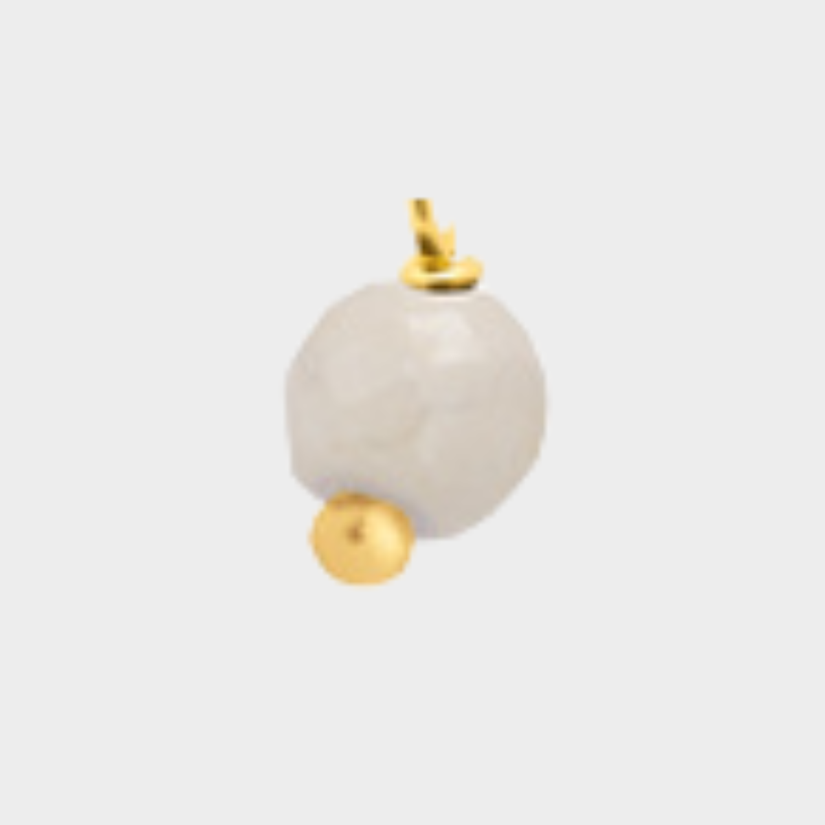 Pierre suspendue plaqué Or Agate blanche
