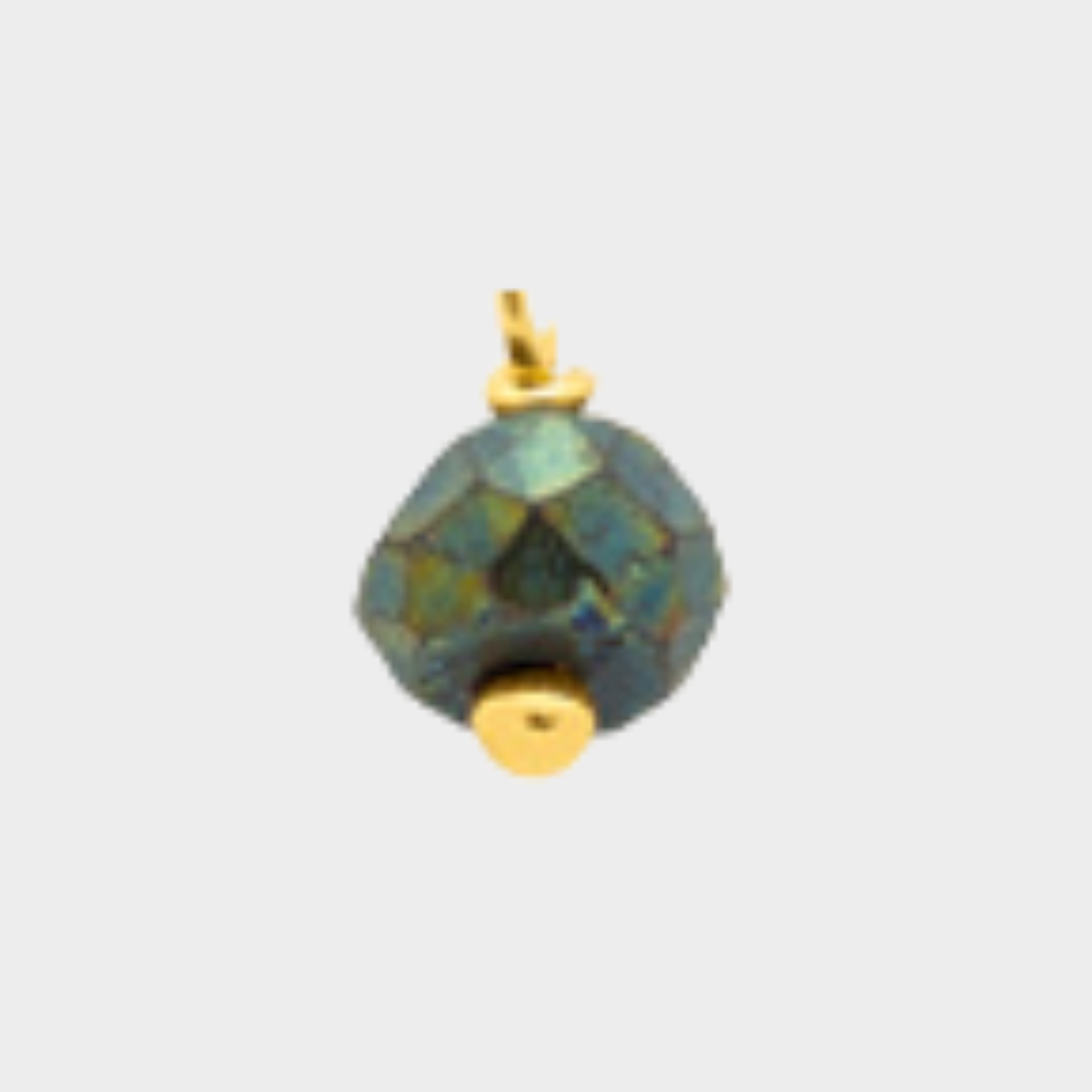 Pierre suspendue plaqué Or Agate verte