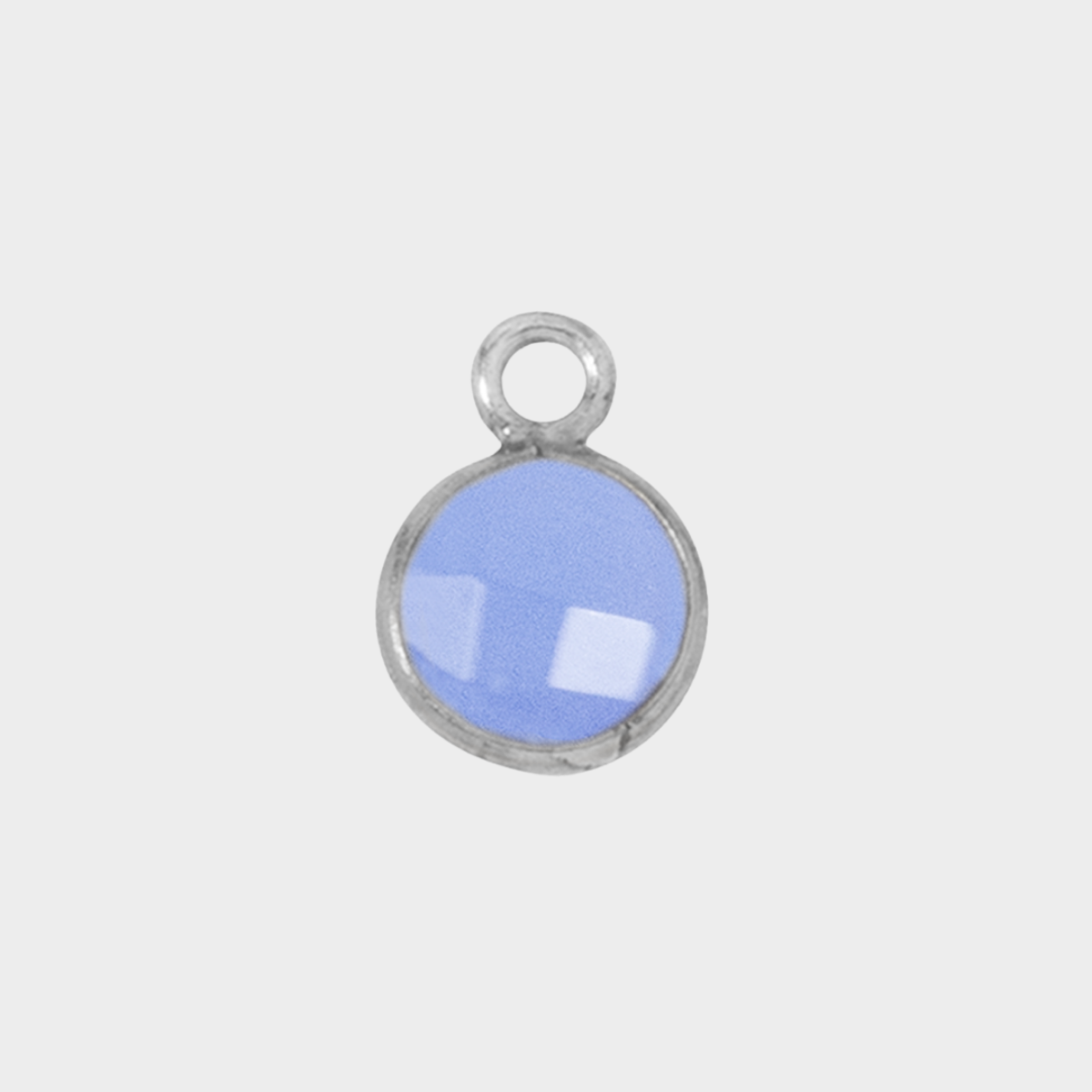 Pierre de naissance argent massif 0,7 cm Calcédoine bleue - Mars