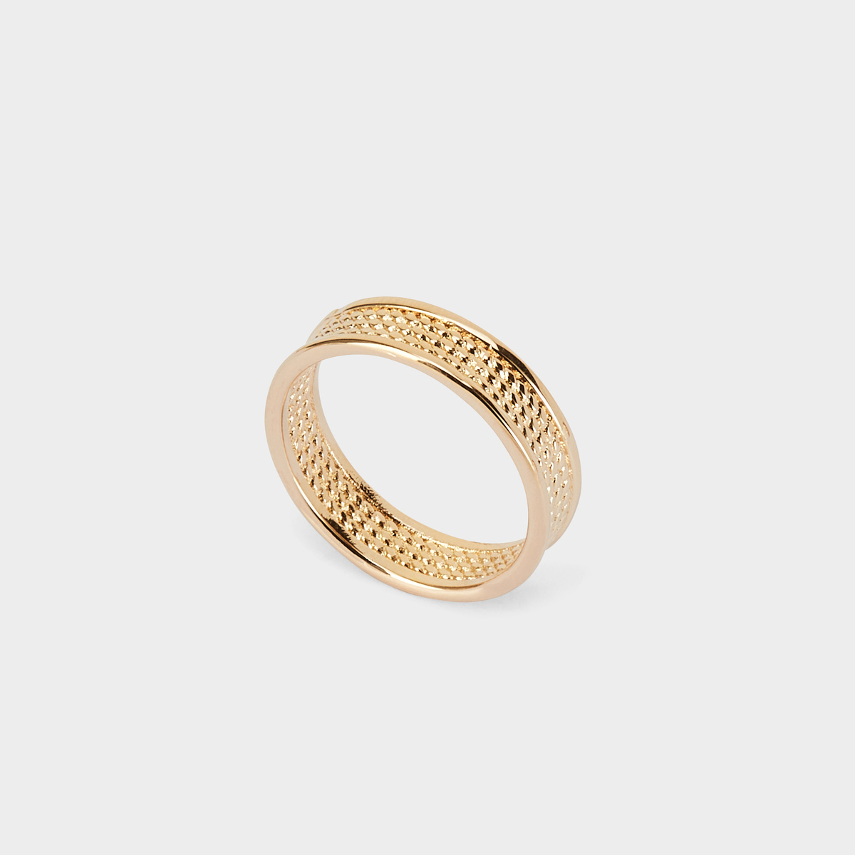 Bague bandeau ciselé plaqué or