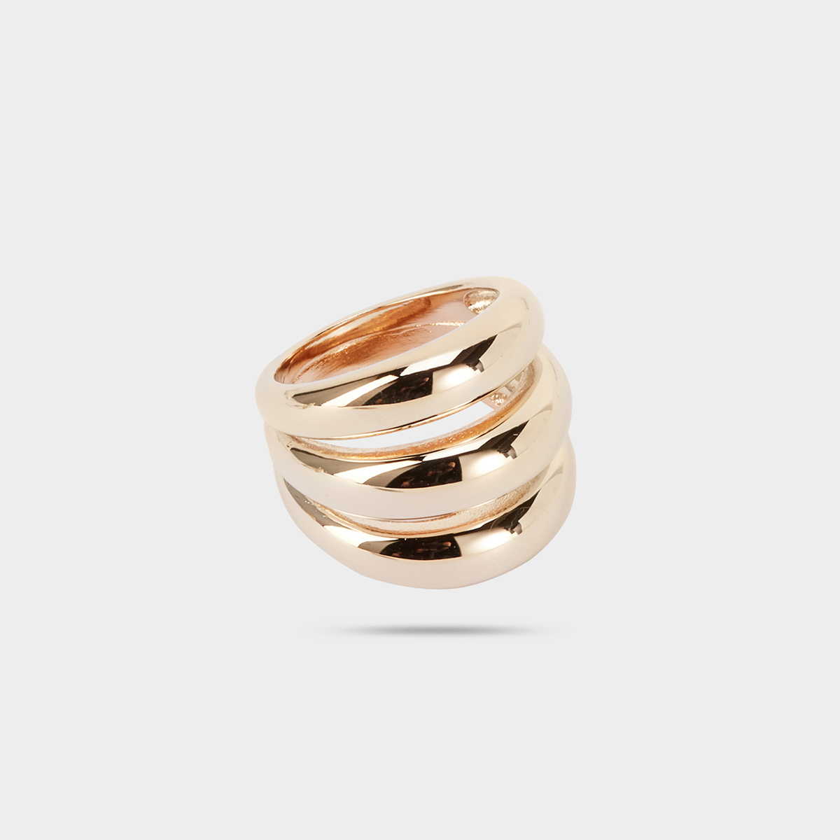 Bague 3 anneaux épais plaqué or
