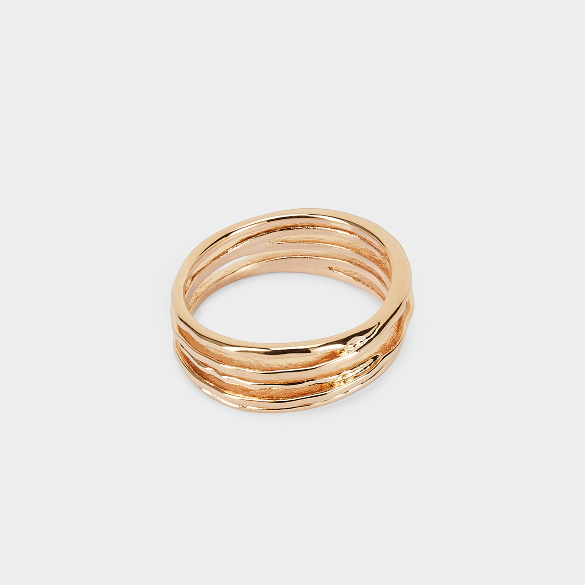 Bague Tourbillon martelée plaqué or