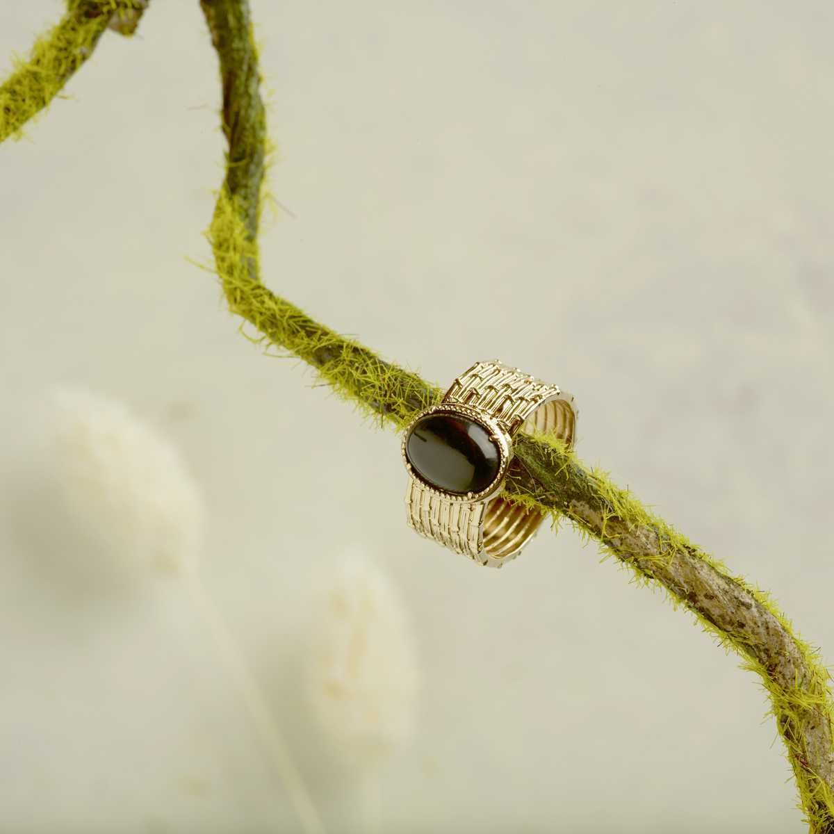 Bague Timanfaya agate noire