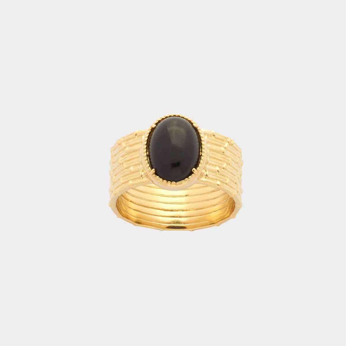Bague Timanfaya agate noire