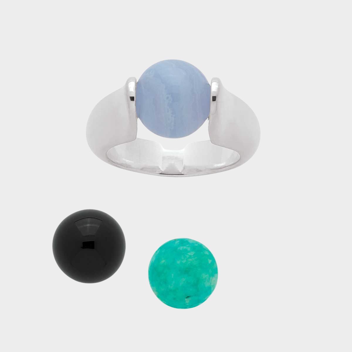 Bague aux pierres interchangeables®, 2 grosses pierres